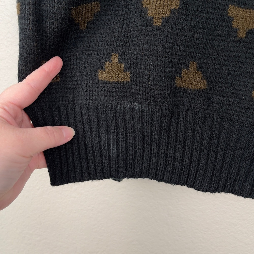 Vintage Cosi L'Uomo Grandpa Cosby Sweater Geometric Mock Neck Large Black Brown - Picture 4 of 9